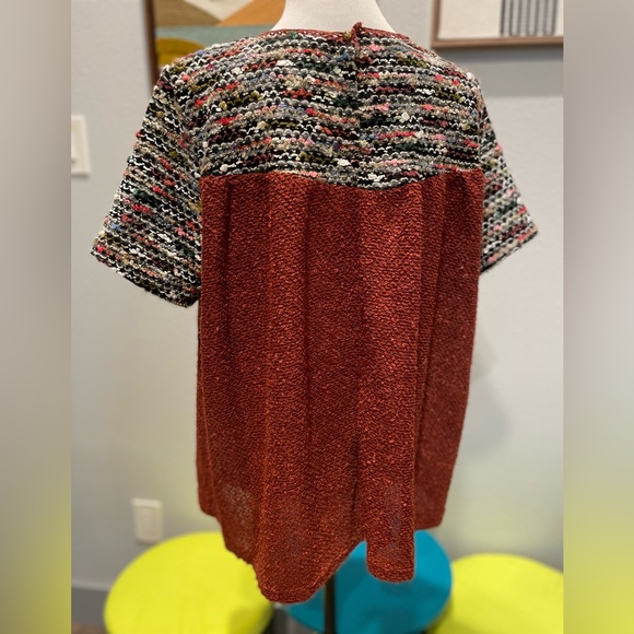 bluehaven | knit trapeze shirt | large | rust and multi-color - Picture 4 of 13